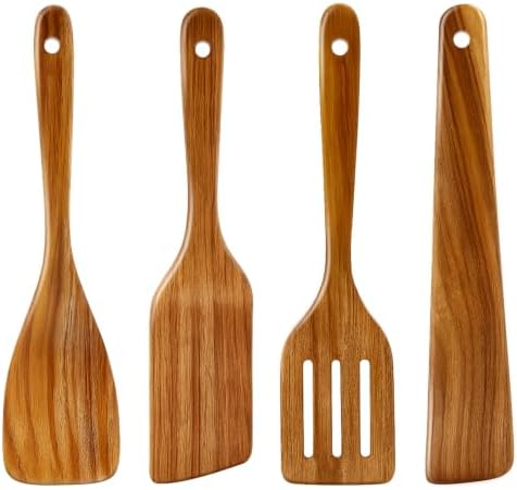 Acacia Wooden Spatula Set Non Toxic Kitchen Utensil Set Slotted Turner