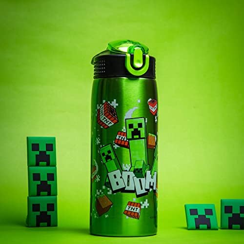 Zak Designs Minecraft Water Bottle for Travel and At Home, 19 oz
