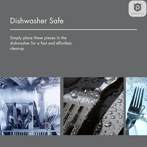 Danialli Matte Silverware Set, 18/10 Stainless Steel Satin Flatware