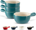 Kook French Onion Soup Crocks, Stackable Ceramic Bowls with Handles