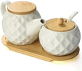 Ceramic Creamer & Sugar Sets,12oz Cream Pitcher, 7.5oz Sugar Bowl with