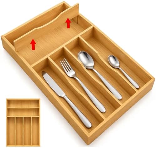 Bamboo Silverware Organizer