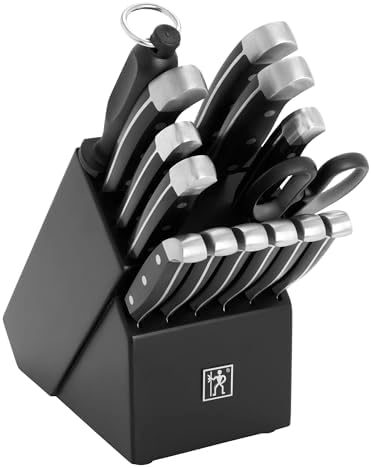 HENCKELS 15-Piece Knife Set with Block, Black