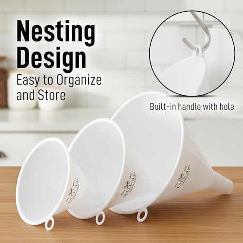 Zulay Kitchen 3-Piece Funnel Set, for Kitchen Use Filling Bottles