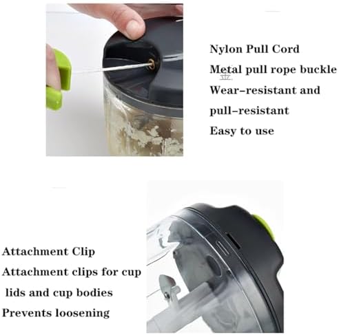 Portable Hand Pull String Garlic Mincer Onion Cutter, Powerful Manual