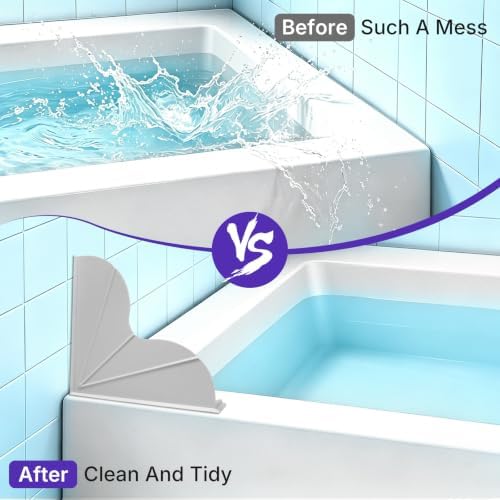 BUCABUCA 2-Pack Silicone Shower Splash Guard with Strong Suction Cups