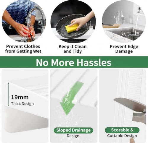 Silicone Sink Edge Protector, Splash Guard & Draining Mat