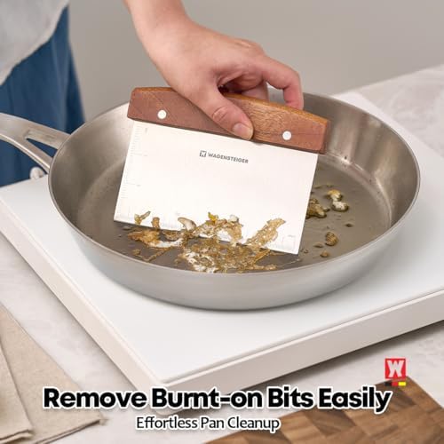 Stainless Steel Dough Scraper with Wooden Handle | Bench Scraper for