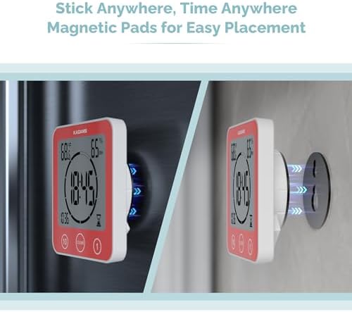 KADAMS Waterproof Digital Shower Timer, Red