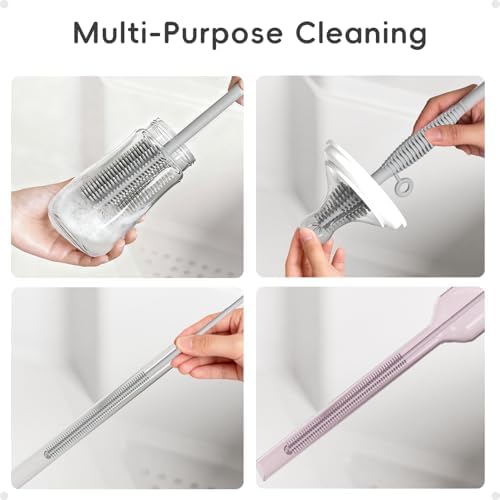 Silicone Cleaning Brush Kit,Water Bottle and Straw Cleaner Brush Set
