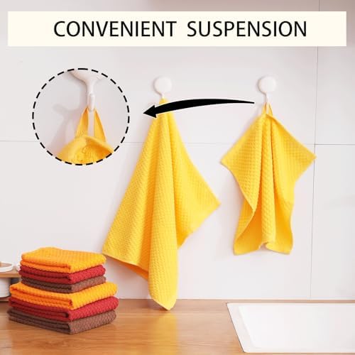 8 Pack 100% Cotton Kitchen Towels and Dishcloths Set, 16 x 25 Inches