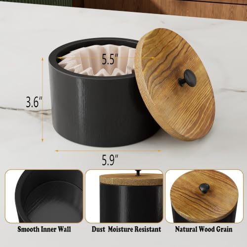 Wooden Coffee Filter Holder for Counter, Large Coffee Filter Storage