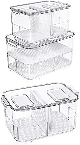 SANNO Vegetable Fruit Containers Fridge Food Storage Produce Saver