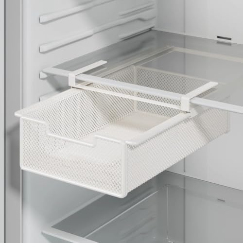 Hanging Fridge Drawer Basket 2-Pack Pull-Out Iron Organizer(Black)