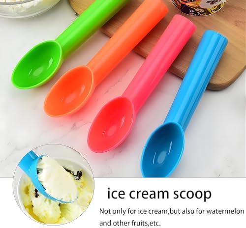 8 Pack Plastic Ice Cream Scoop & Fruit Scoop Nonstick Ice Cream Spoon