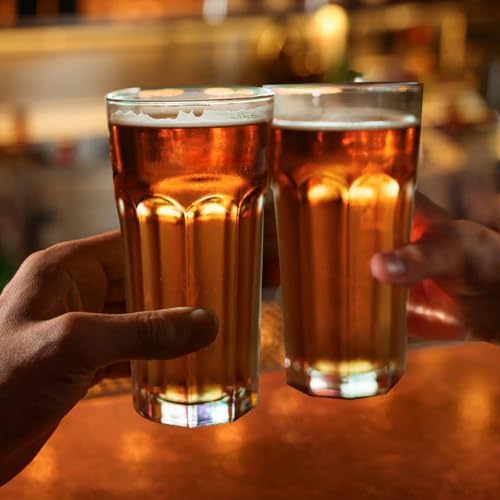 Etolies Highball Drinking Glasses Set of 9, Water Glasses 16 oz,Iced