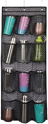 Water Bottle Organizer over the Door Cup Holder with 12 Large Pockets