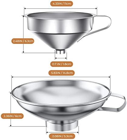 Pisol Stainless Steel Funnel Set for Mason Jars and Bottles with