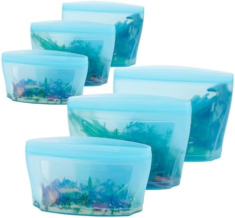 Zip Standing Reusable Silicone Food Storage Bag, Stand Up Food Storage