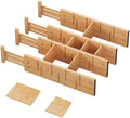 Deep Drawer Dividers 17.7-22.8IN, Bamboo Drawer Dividers 4 Pack