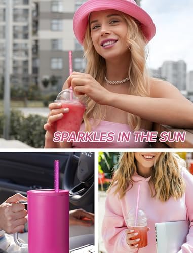 NiHome 12" Reusable Heart Shaped Straws Fit for Stanley Tumbler