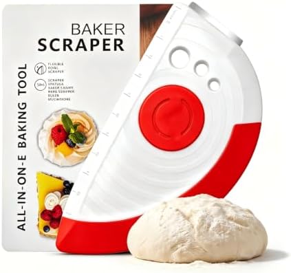 Multi-Purpose Dough Scraper Bench Scraper: 5-in-1 Flexible Bowl