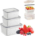 4 in 1 Food Storage Container-2/3 Pack Set with Lids, Fruit Storage