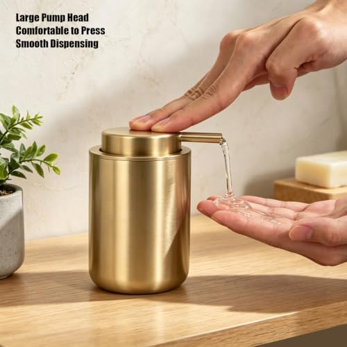 Stainless Steel Liquid Soap Dispenser for Kitchen and Bathroom (Gold)