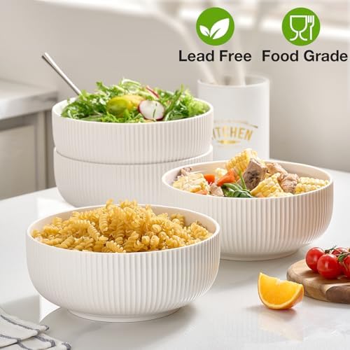 Mfacoy 2 Pack Salad Bowl, 8 inch 60 oz Large Serving Bowl Set, Deep