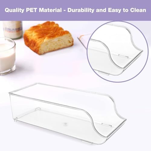 Clear Stackable Fridge Can Organizer 2-Pack PET Beverage Holder &