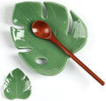 Honeydak Ceramic Spoon Rest Monstera Leaf Kitchen Holder, Xmas
