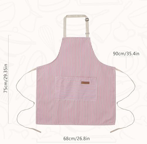 2 Pack Cooking Aprons Adjustable Bib Apron for Women with 2 Pockets
