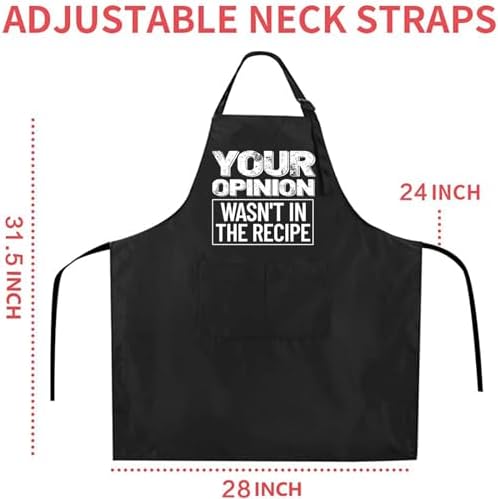 Rosoz Funny BBQ Black Chef Aprons for Men Adjustable Kitchen Cooking