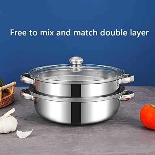 Steamer Pot for Cooking 11 inch, Steamer Pots 3-tier Multipurpose Stainless Steel Steam Pot Cookware with Handle for Vegetable