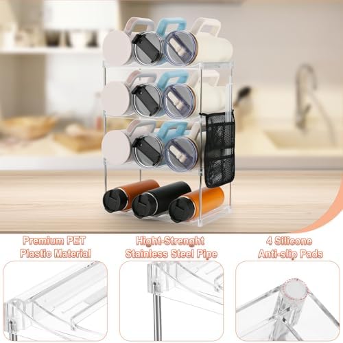 Water Bottle Organizer for Stanley 40 oz Tumbler, 4-Tier Holder, 2 SET