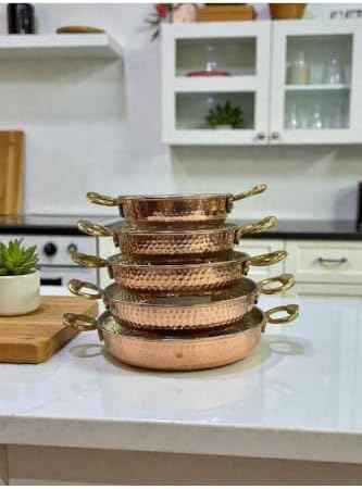 5-Piece Hammered Copper Cookware Set - 6.3 in to 9.4 in Diameter