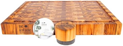 Teak Wood Butcher Block Cutting Board Set