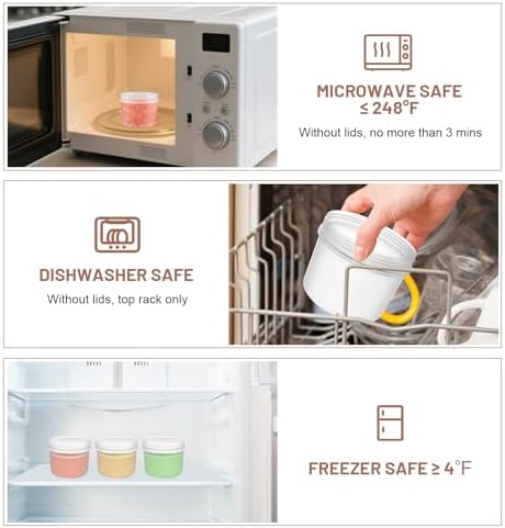 10 Pack 12oz Reusable Small Plastic Containers with Screw Lids