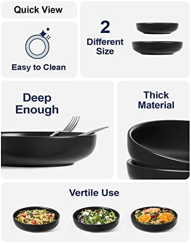 LE TAUCI Pasta Bowls 45 oz, Salad Bowls Set for Serving Soup, Pasta