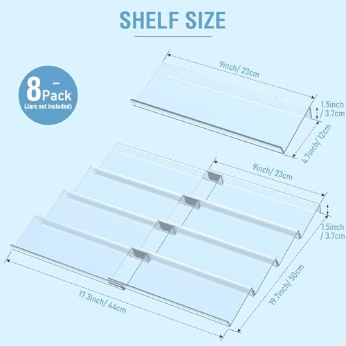 Spice Drawer Organizer 4 Tier, Acrylic Seasoning Organizer Rack, Small