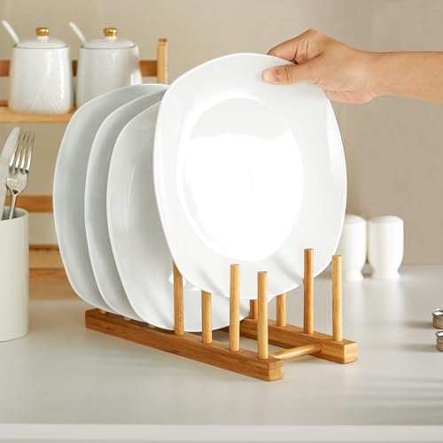 10" Square Dinner Plates Set of 4, White Ceramic Plates for Dinner
