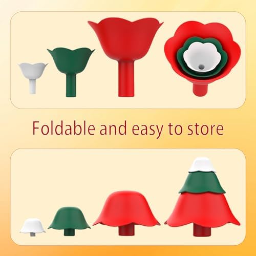 Silicone Kitchen Funnel Set, Christmas Tree Shape Funnel Set, Silicone