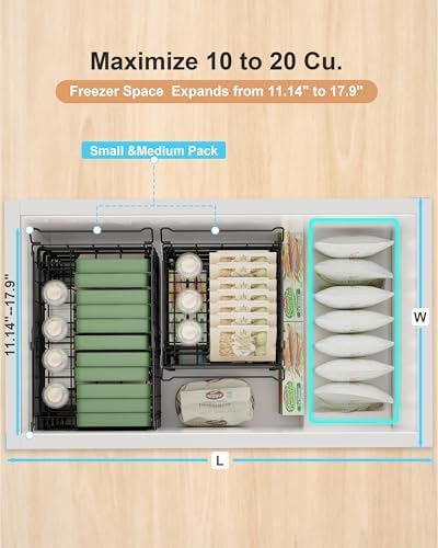 UMDONX 4-Pack Expandable Stackable Freezer Storage Boxes