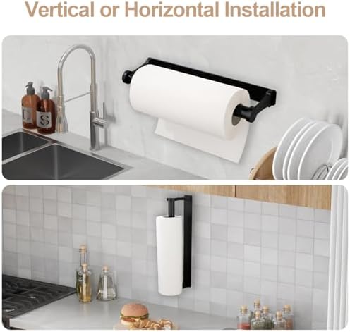 Under-Cabinet Paper Towel Holder, Matte Black