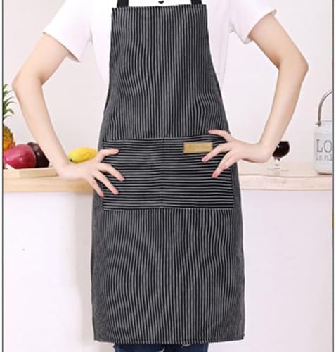 DILLMAN Kitchen Cooking Adjustable Aprons Men Women Bib Chef Stripes