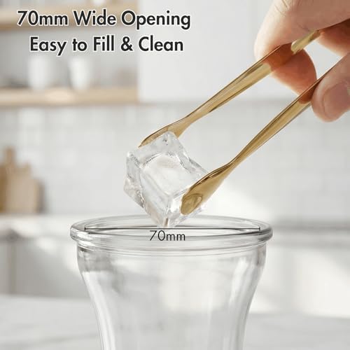 YOUEON 4 Pack Glass Carafe with Lid, 1 Liter Beverage Pitchers Carafes