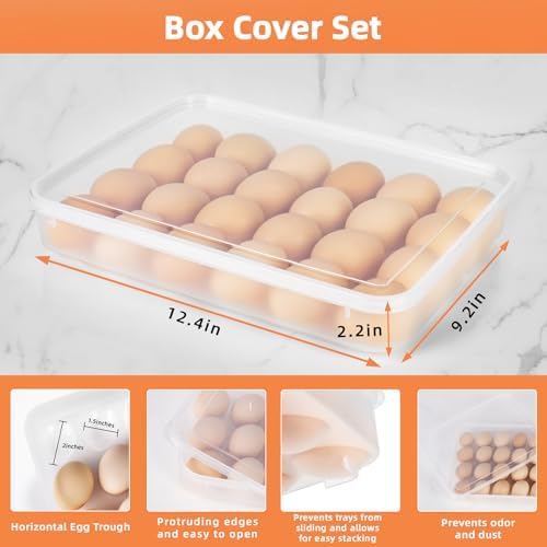 Deviled Egg Containers with Lid, Set of 2, 48 Eggs
