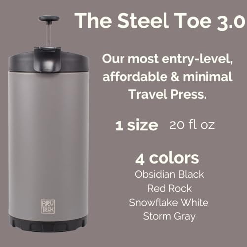 BruTrek Steel Toe 3.0 French Press, 20oz
