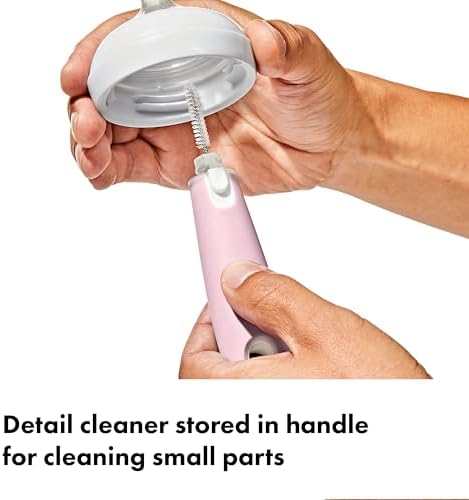 OXO Tot Baby Bottle Brush with Nipple Cleaner, Baby Bottle Cleaner