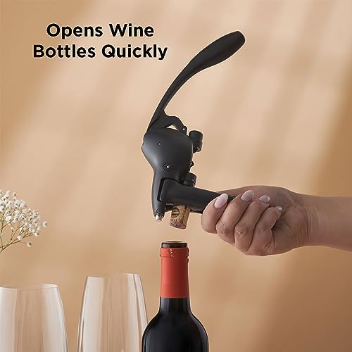 Rabbit Wine Lever Corkscrew Opener with Built-In Foil Cutter, Metal